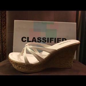 Classified White Wedge Heels